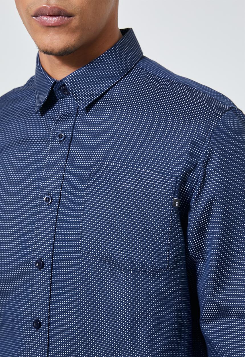 Superbalist - Barber regular fit long sleeve oxford shirt - navy
