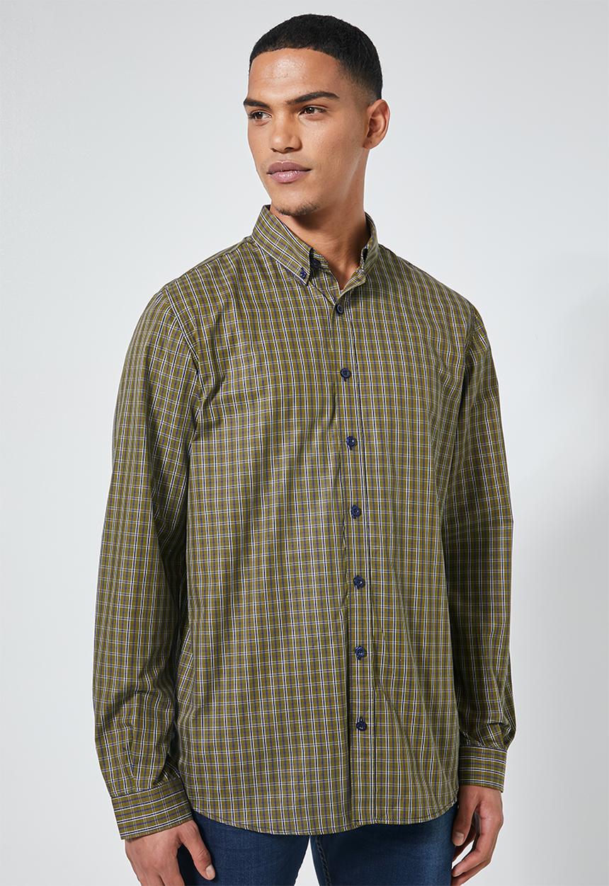 Superbalist - Barber regular fit long sleeve oxford shirt - olive