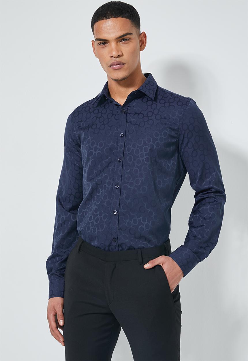 Superbalist - Jos slim fit long sleeve shirt - navy