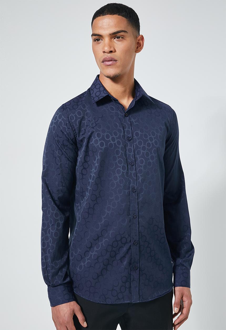 Superbalist - Jos slim fit long sleeve shirt - navy