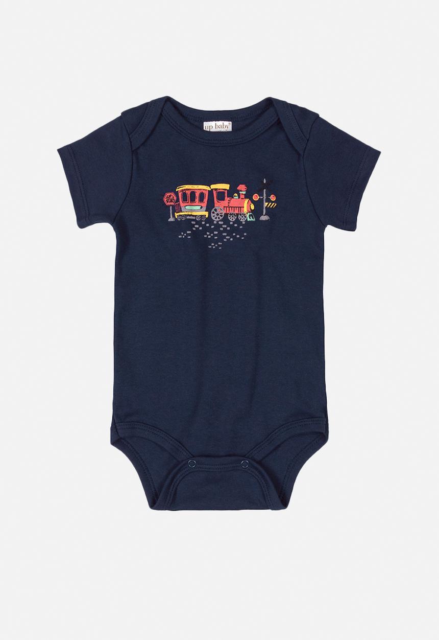 UP Baby - Boy short sleeve bodysuit - navy