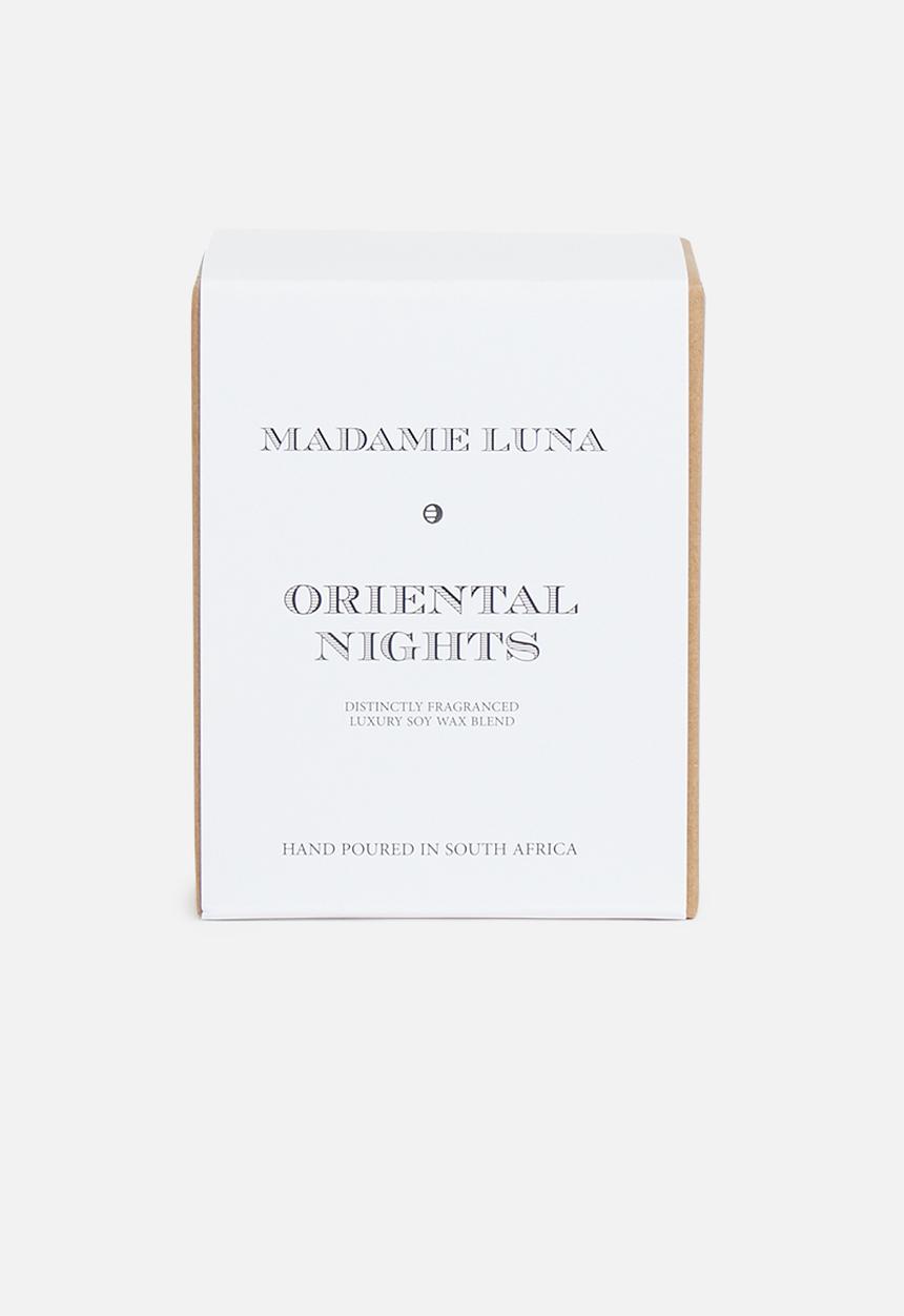 Madame Luna - Black signature gold stamp candle - oriental nights