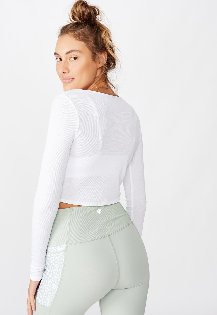 Cotton On - Twist long sleeve top - white