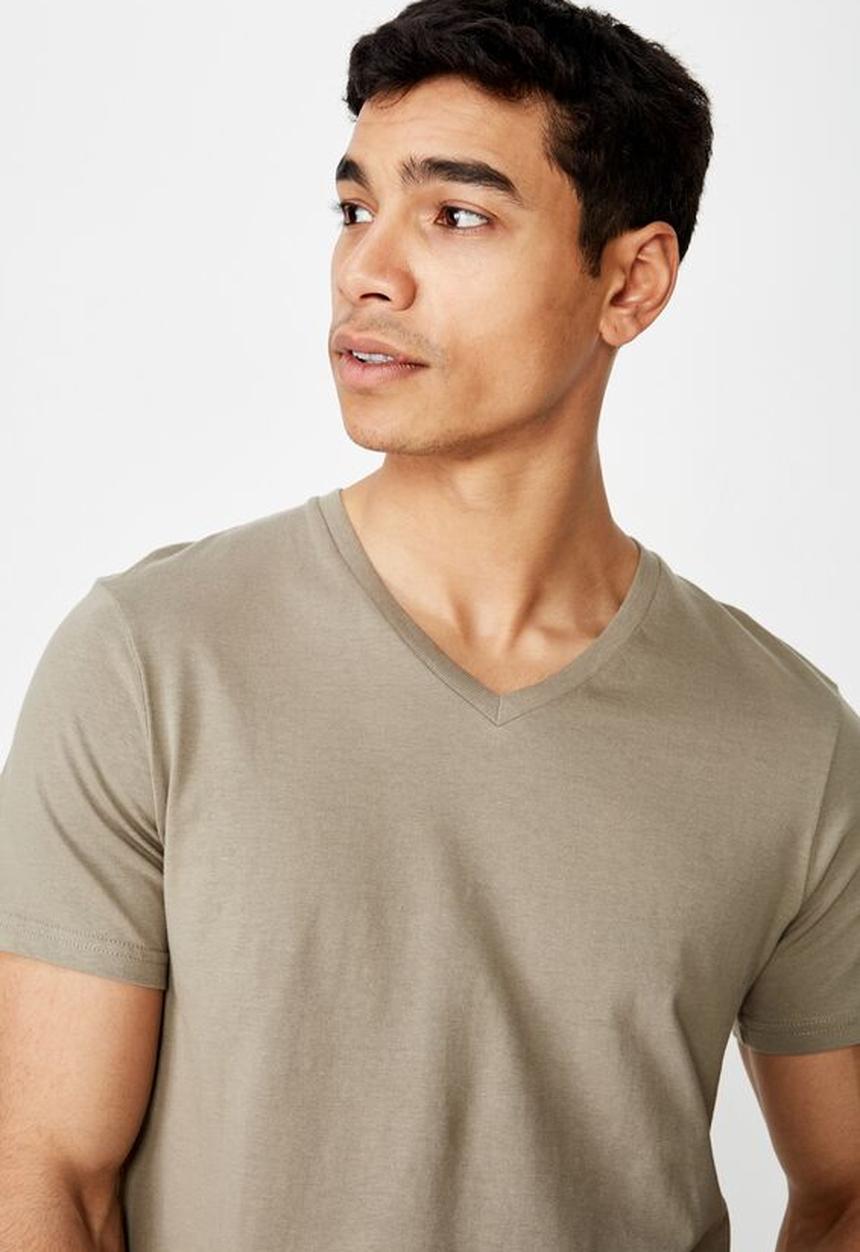 Cotton On - Essential v-neck tee - stone