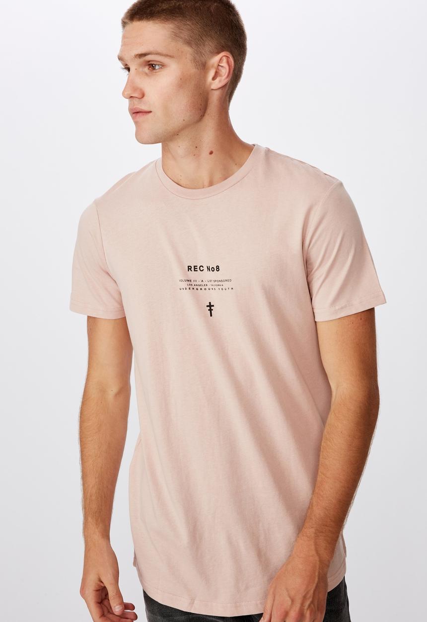 Cotton On - Longline scoop hem tee - dirty pink