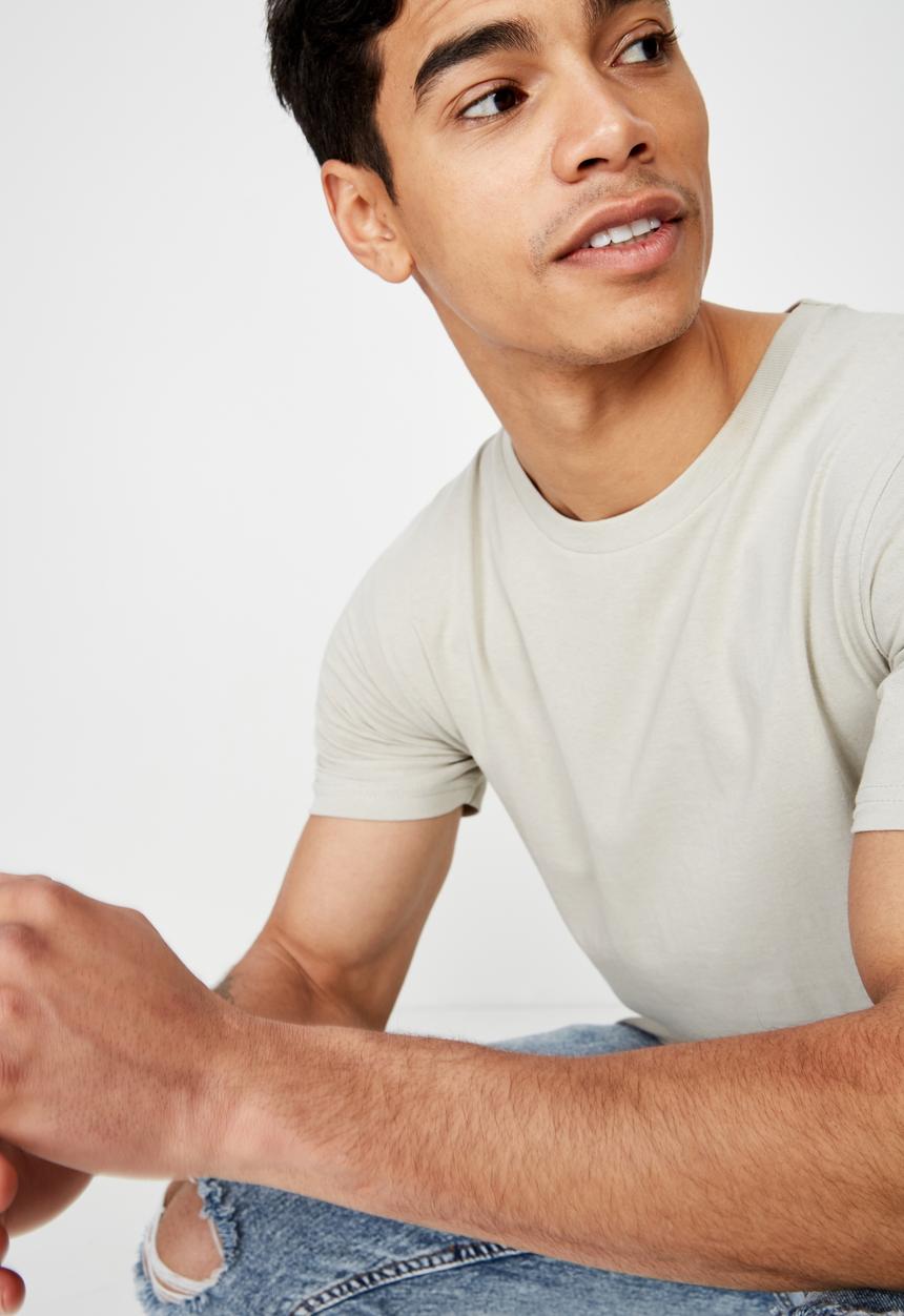 Cotton On - Essential longline curved hem tee - smoke