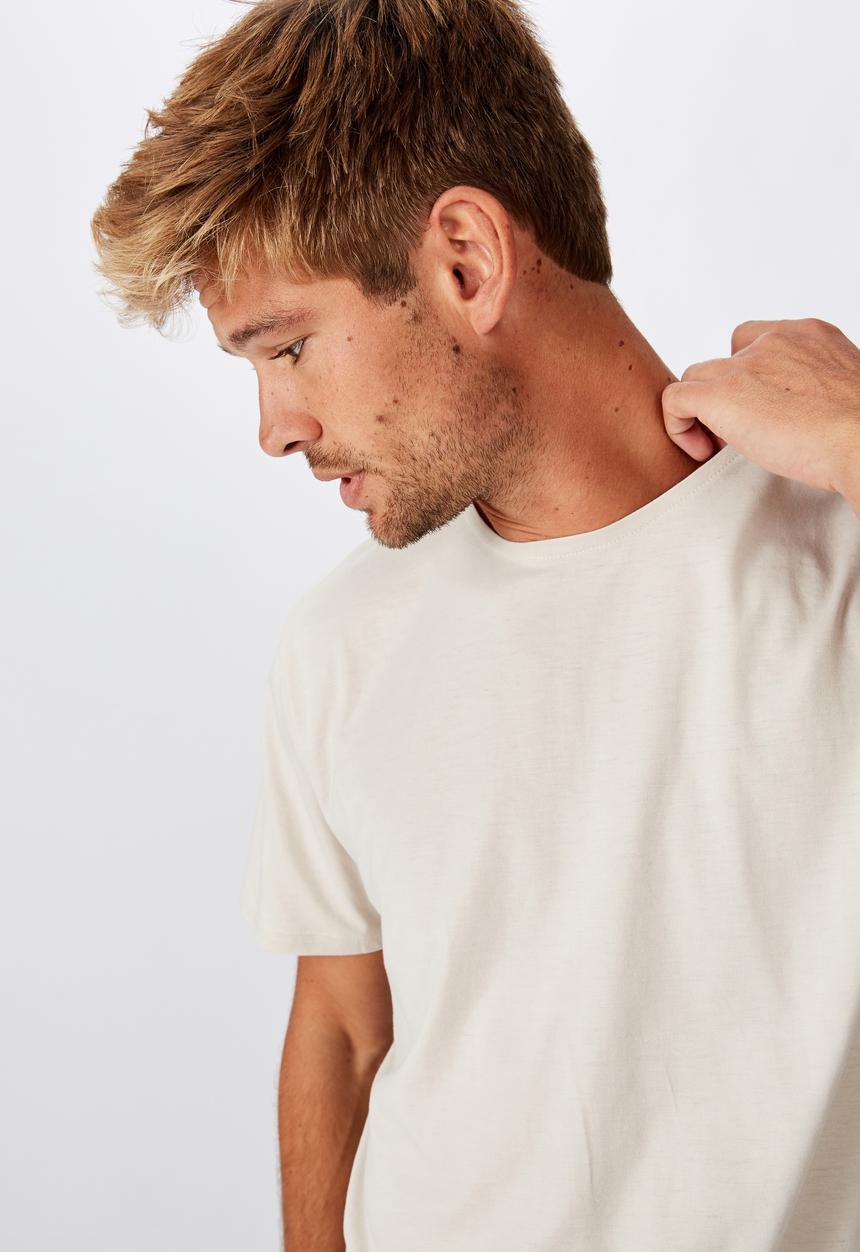 Cotton On - Longline curve hem burnout tee - smoke
