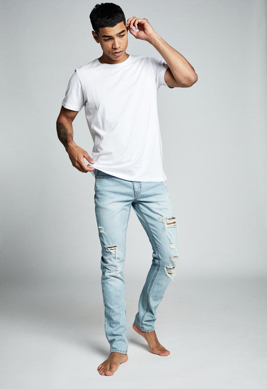 Cotton On - Slim fit jean  - ohio blue + rips