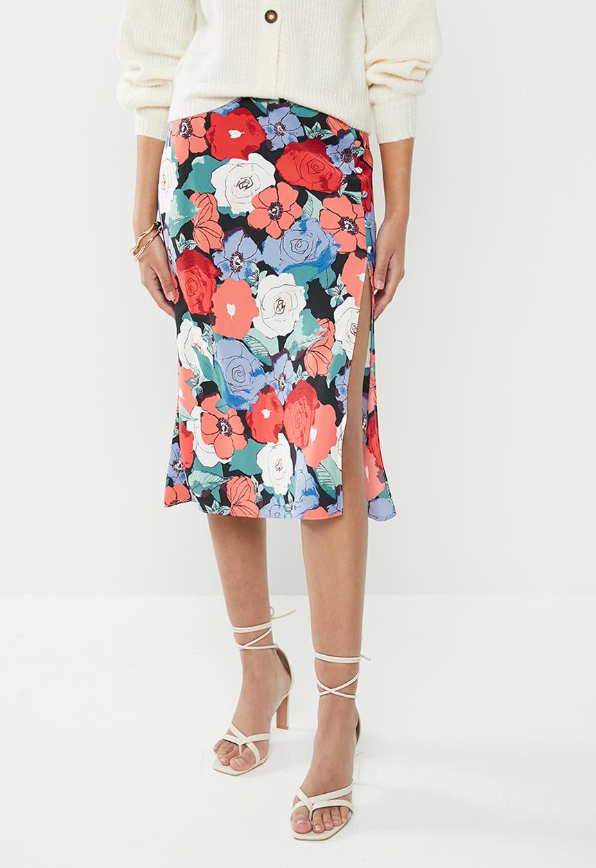 Glamorous - Large floral pencil skirt - multi