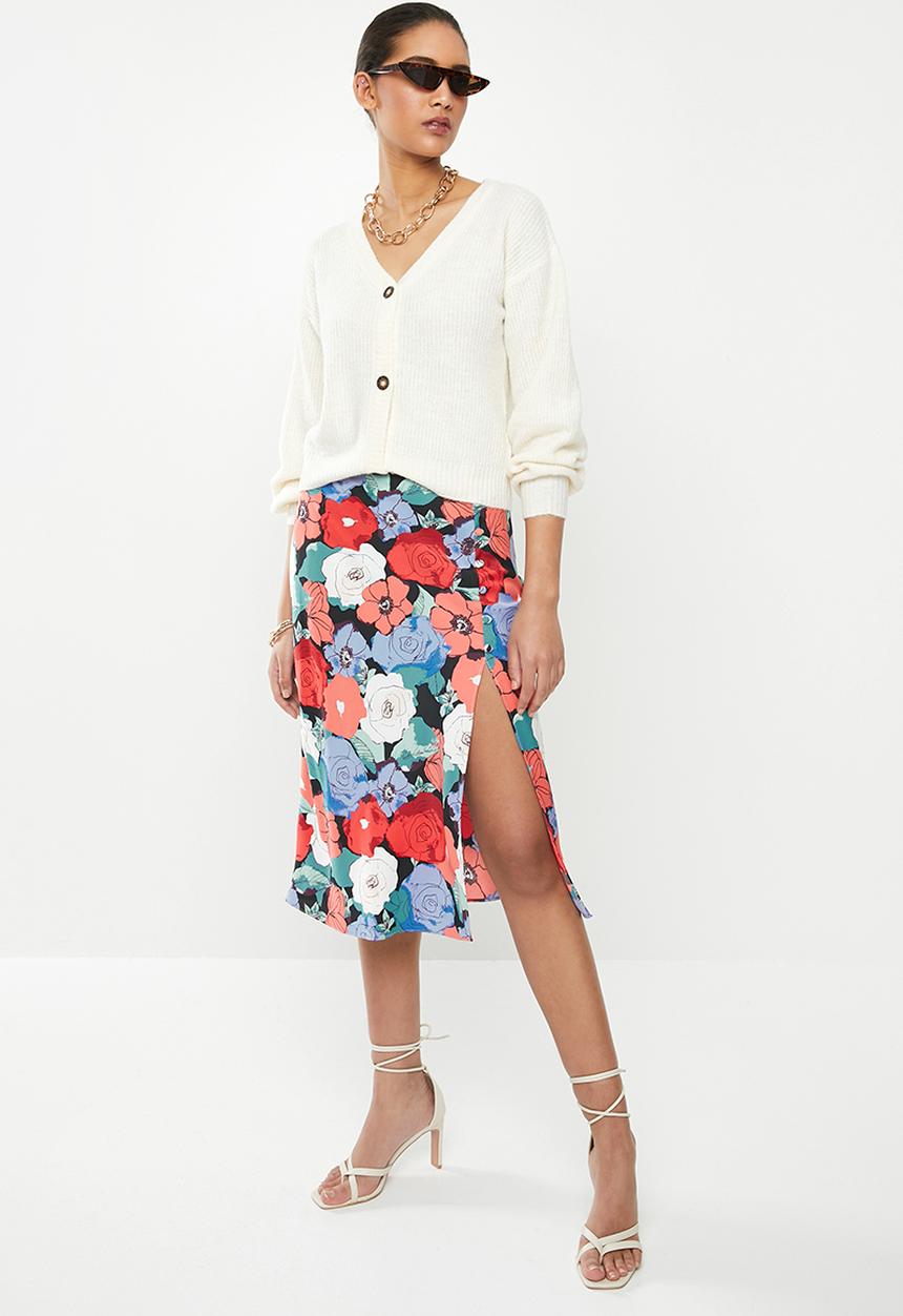 Glamorous - Large floral pencil skirt - multi