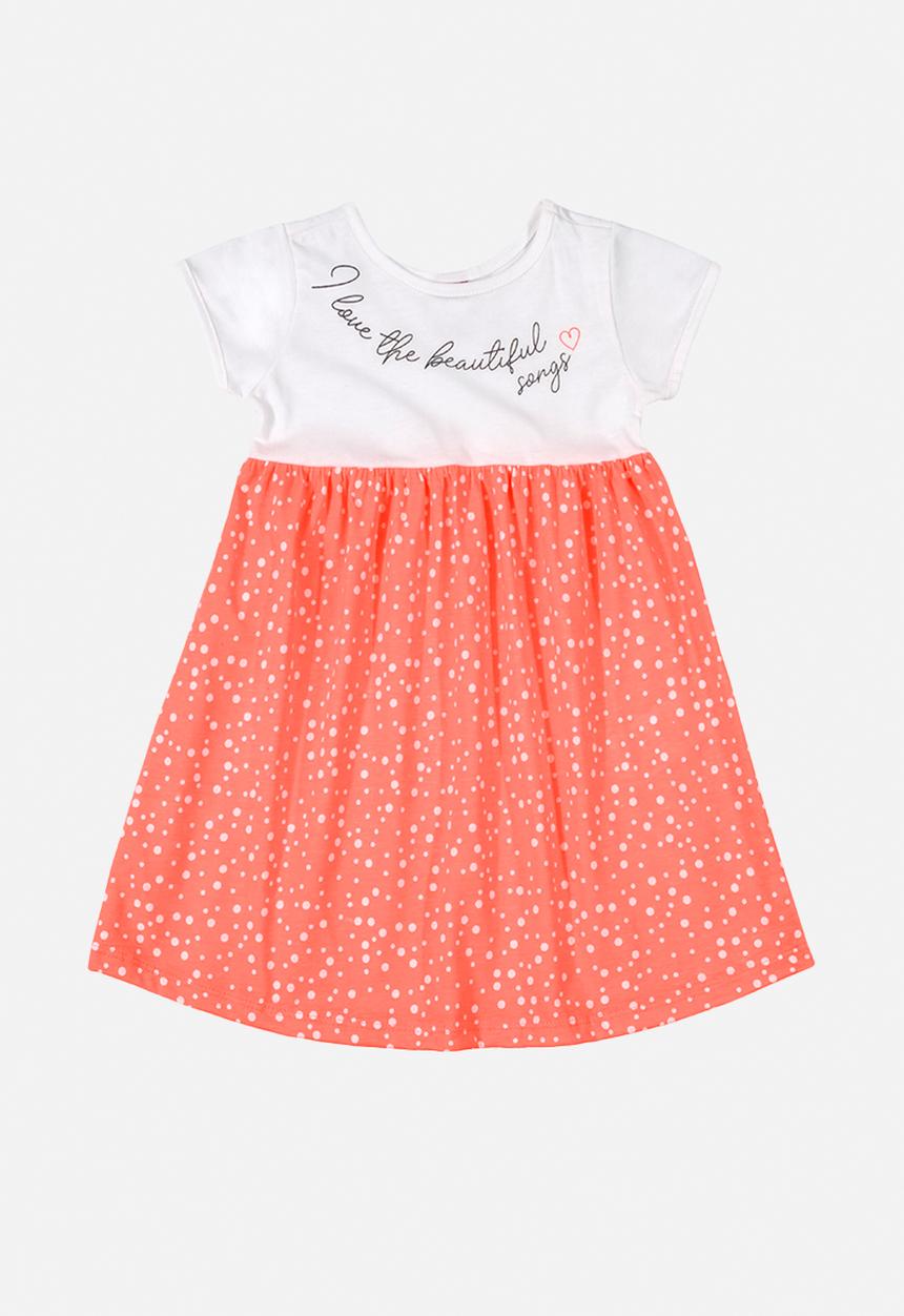 Bee Loop - Single jersey dress - white & pink 