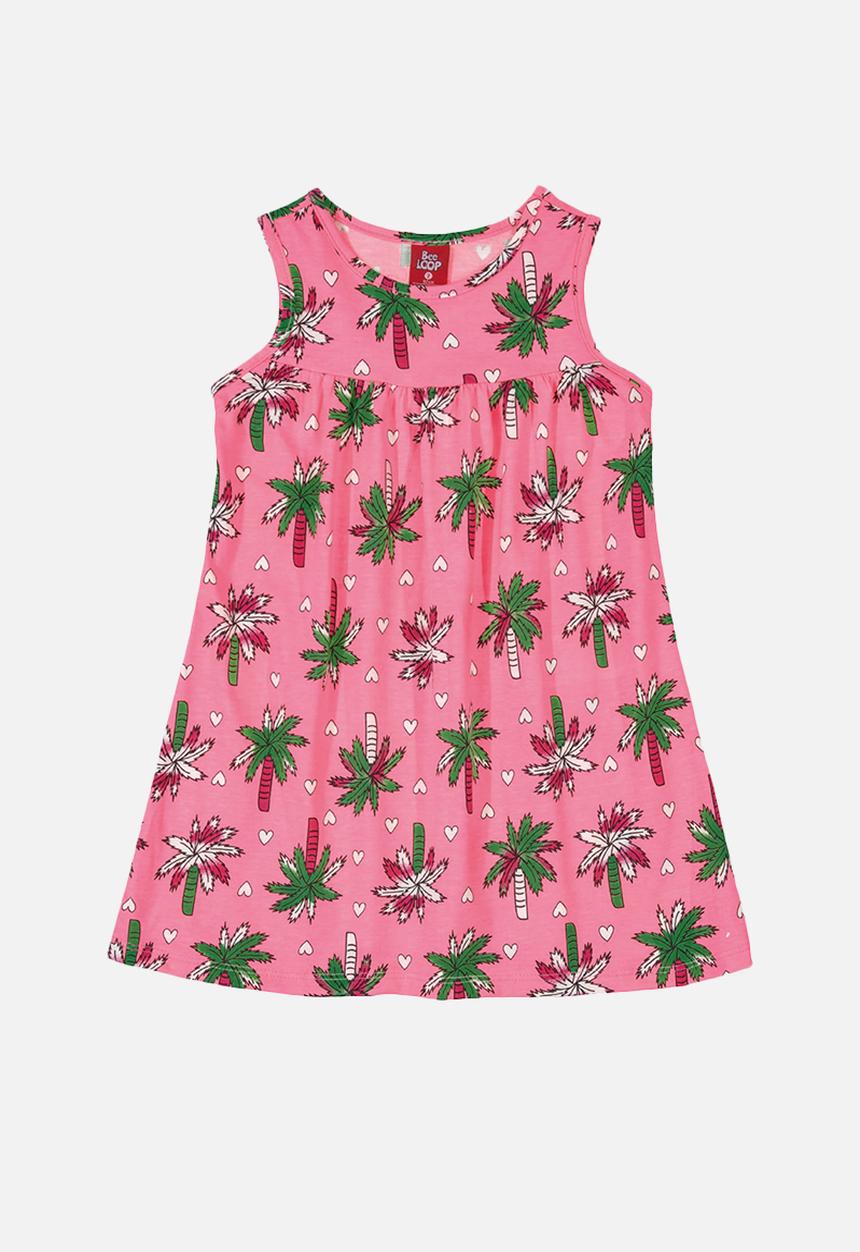 Bee Loop - Single jersey dress - pink & green 