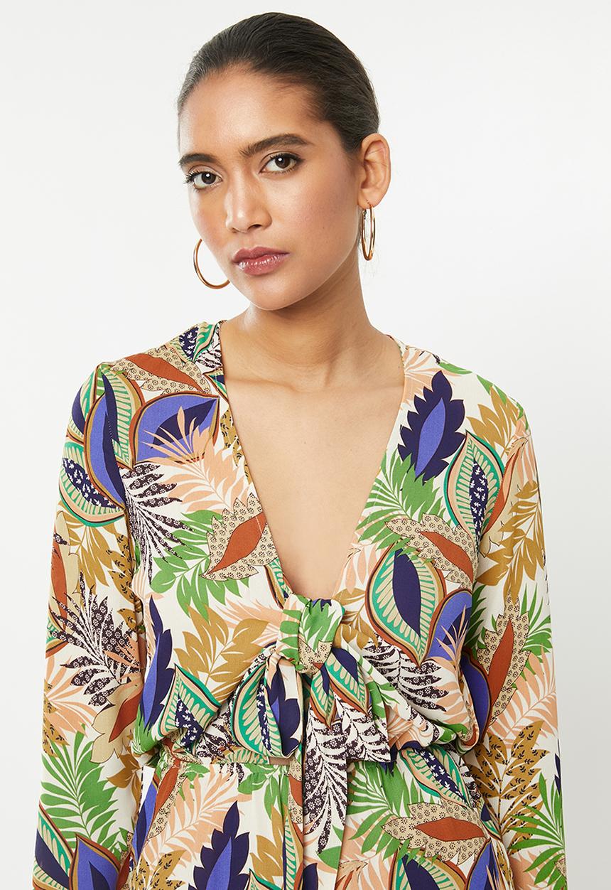 Glamorous - African leaf playsuit - multi