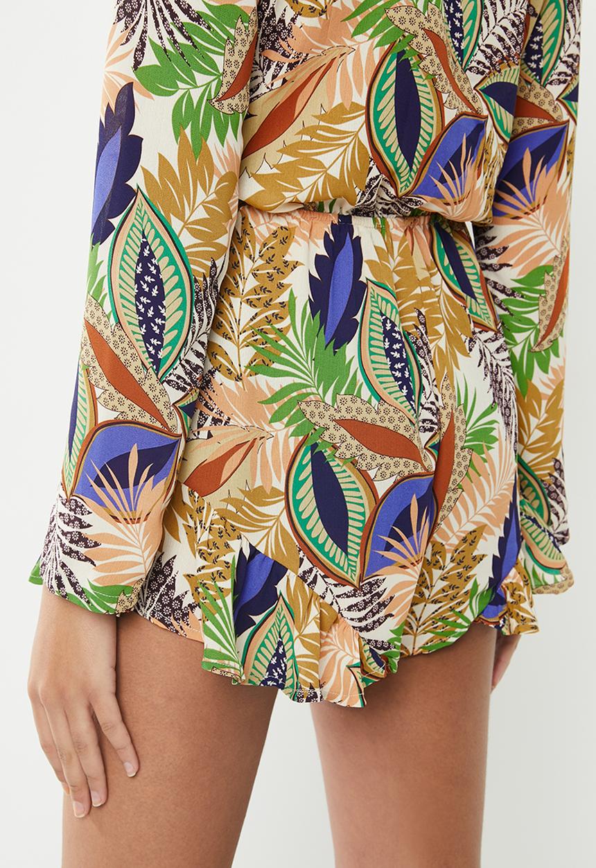 Glamorous - African leaf playsuit - multi