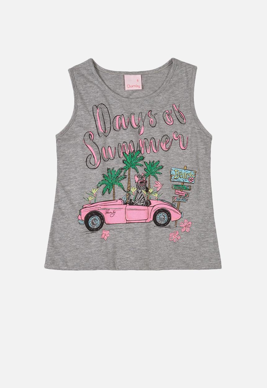 Quimby - Girls summer tee - grey