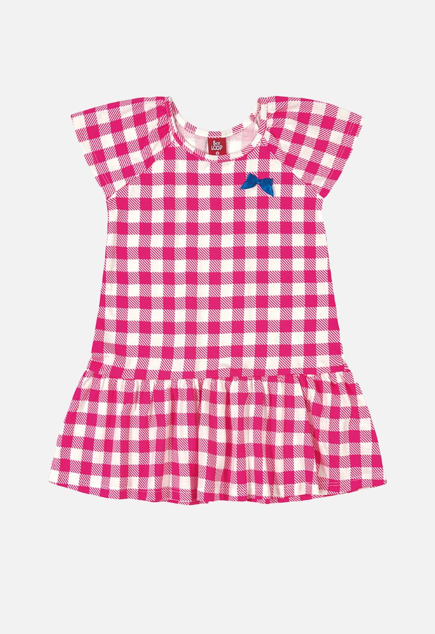Bee Loop - Girls check dress - pink