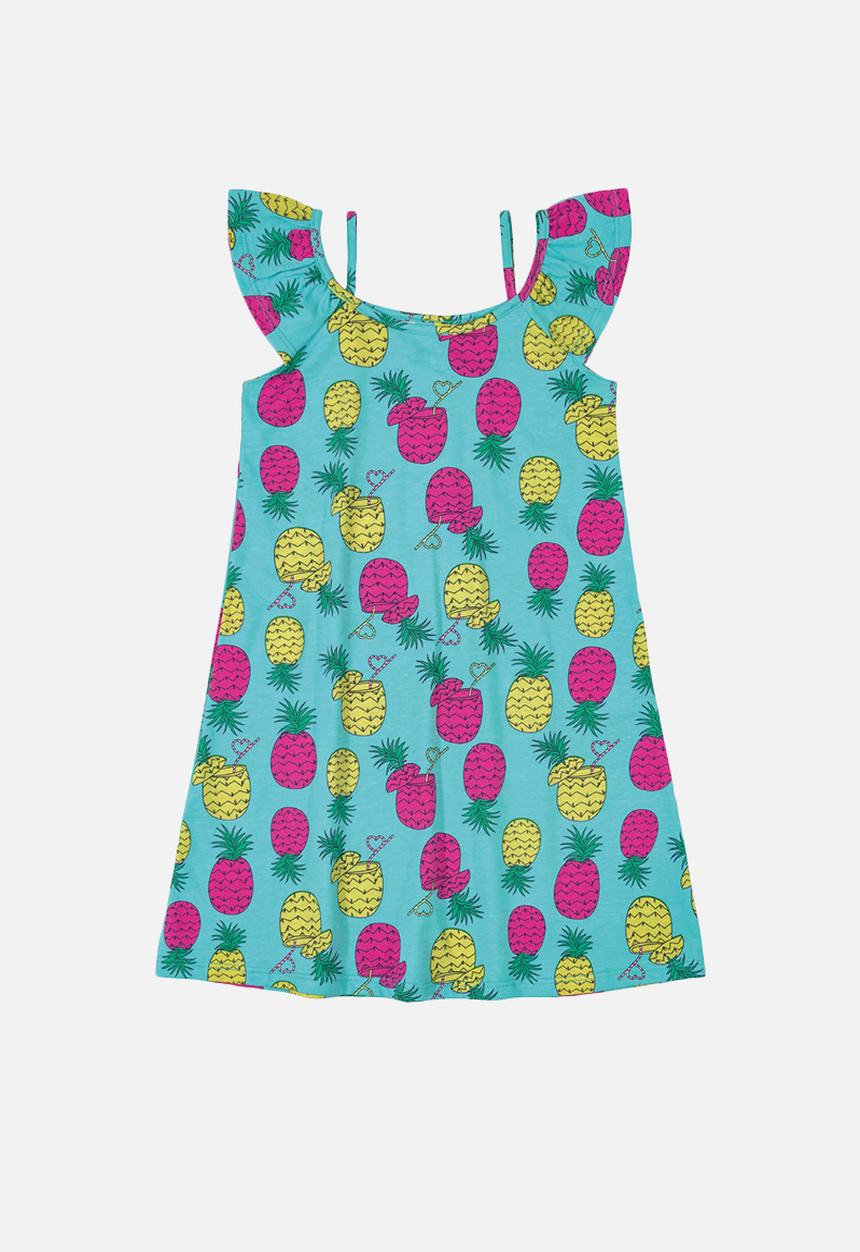 Bee Loop - Pineapple print dress - blue