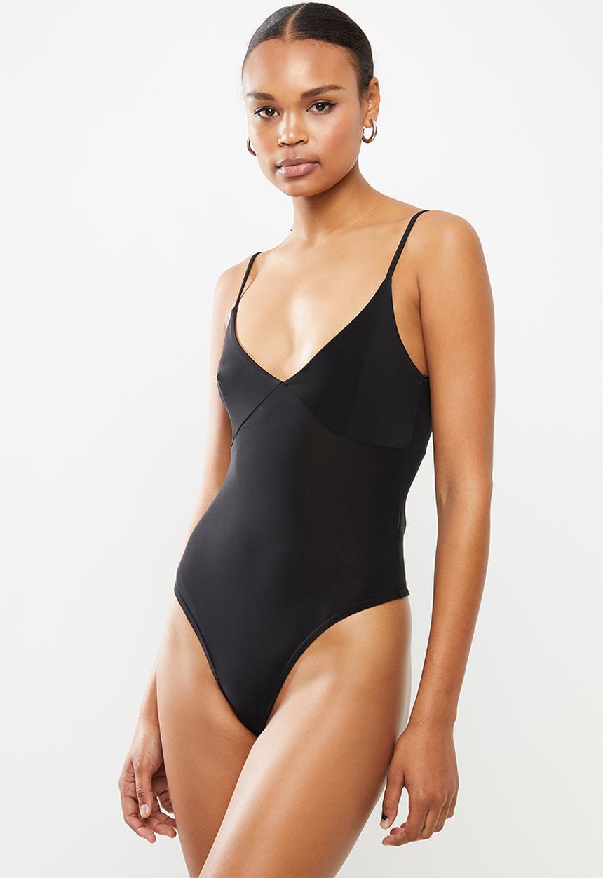 Missguided - Bust seam free strappy bodysuit - black