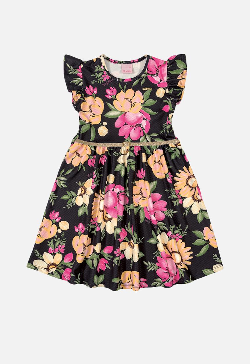 Quimby - Girls jacquard dress - black