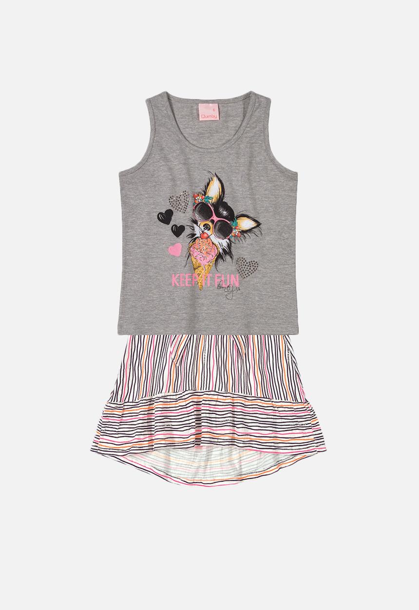 Quimby - Girls tank top & skirt set - multi