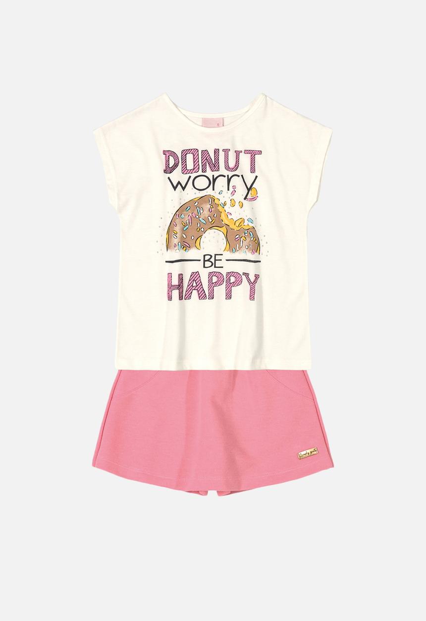 Quimby - Girls top & skort set - off white