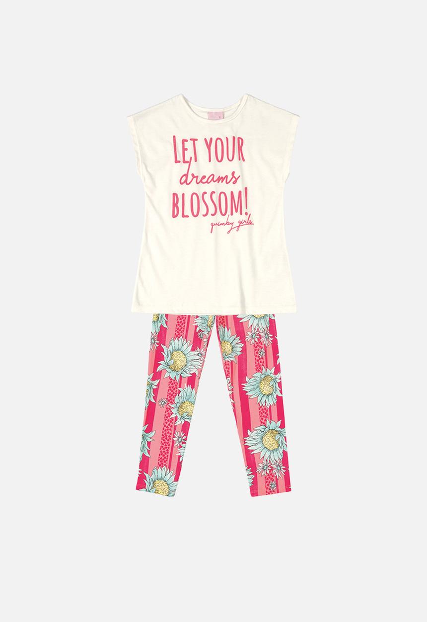 Quimby - Girls tee & leggings set - off white