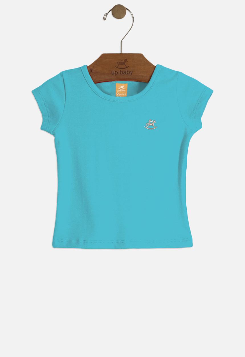 UP Baby - Baby girls basic tee - blue