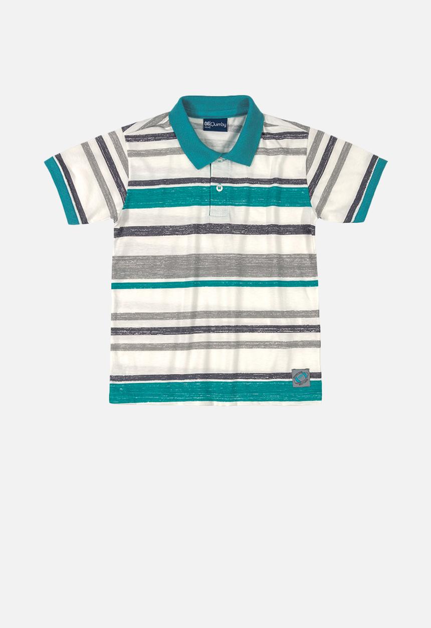 Quimby - Boys stripe golfer - green