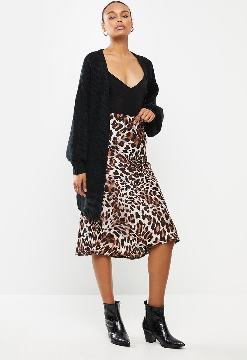 Missguided - Ribbed balloon sleeve oversized cardigan - black