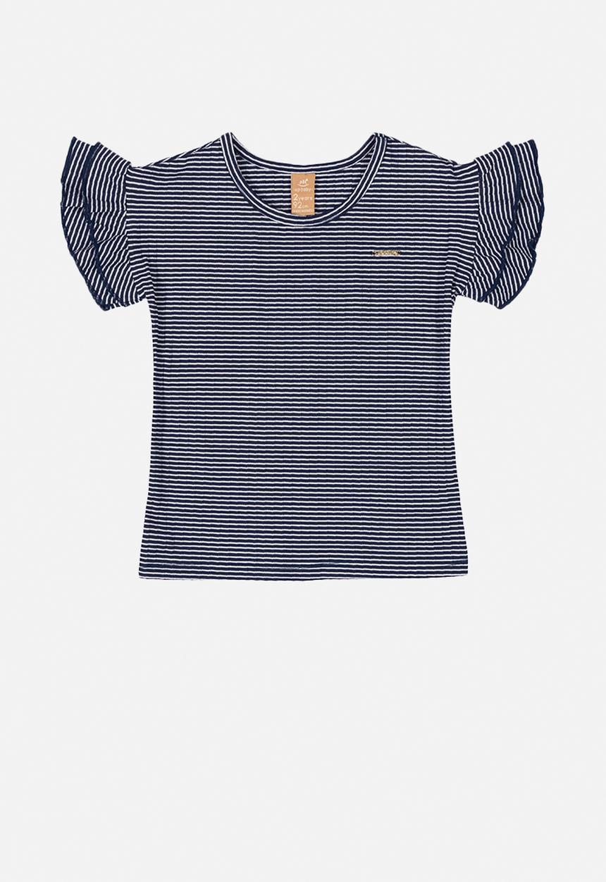UP Baby - Frill sleeve blouse - navy & white 