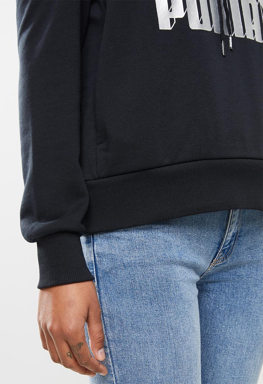 PUMA - Classics logo hoody - black & sliver 