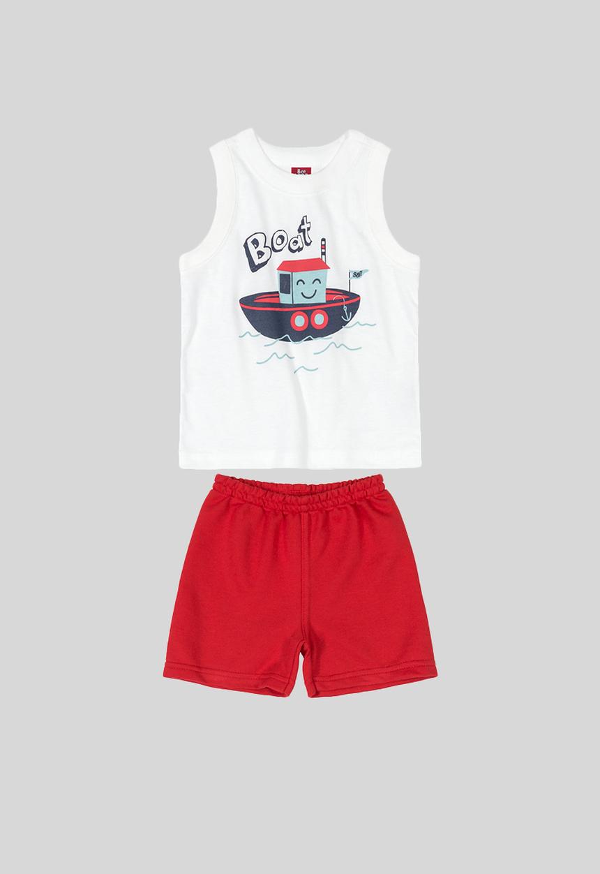 Bee Loop - Tank top & shorts set - red & white