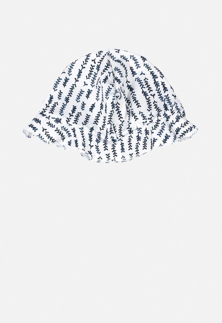 UP Baby - Printed beach bucket hat - white & navy 