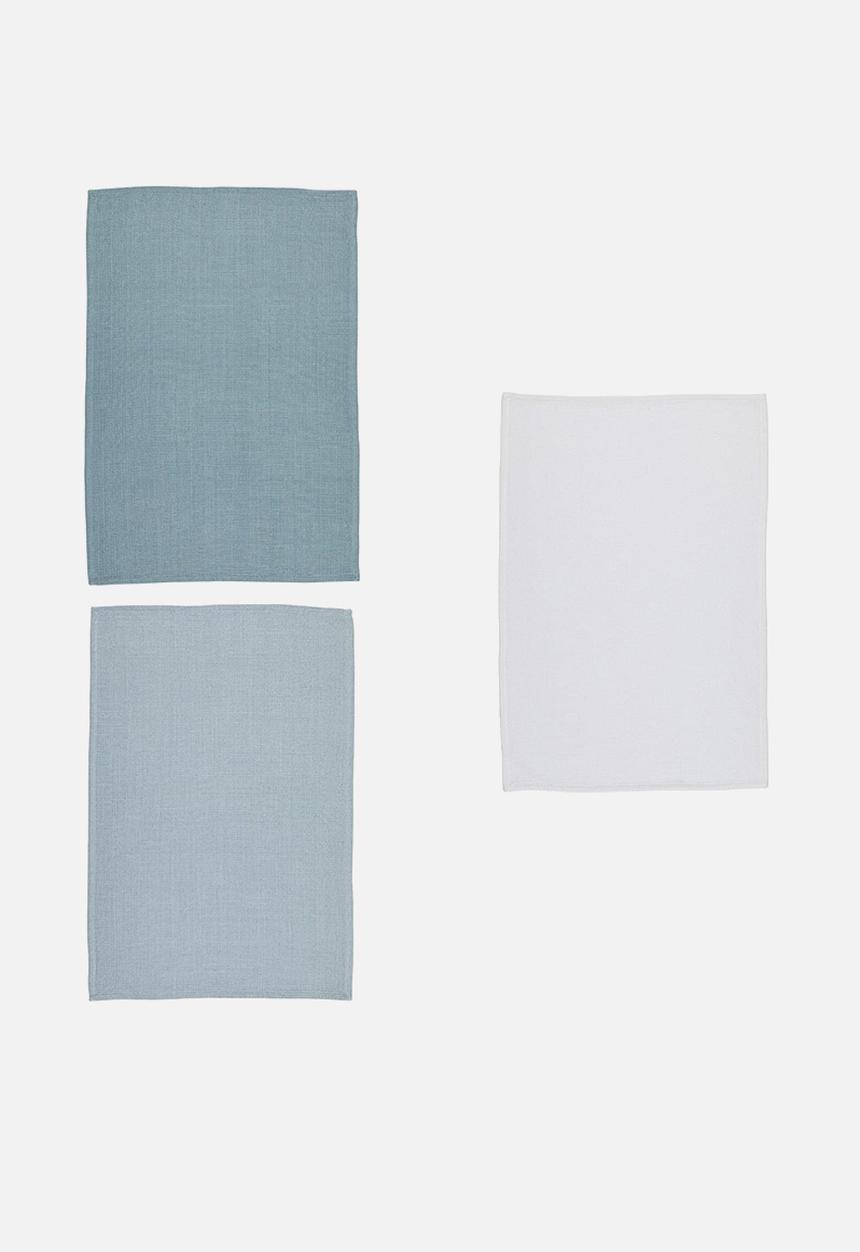 Kitchen Craft - Waffle tea towels set of 3 - greys