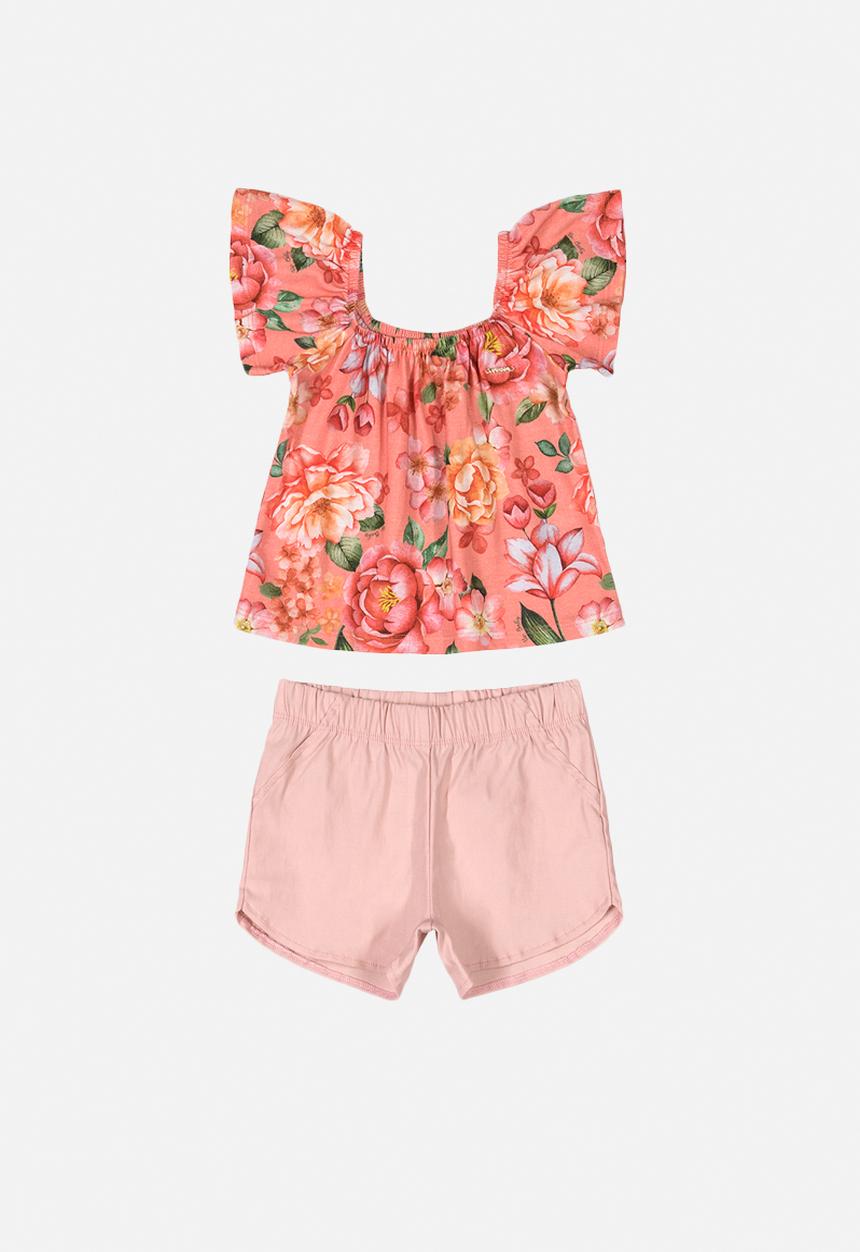 UP Baby - Floral blouse & shorts set - multi 
