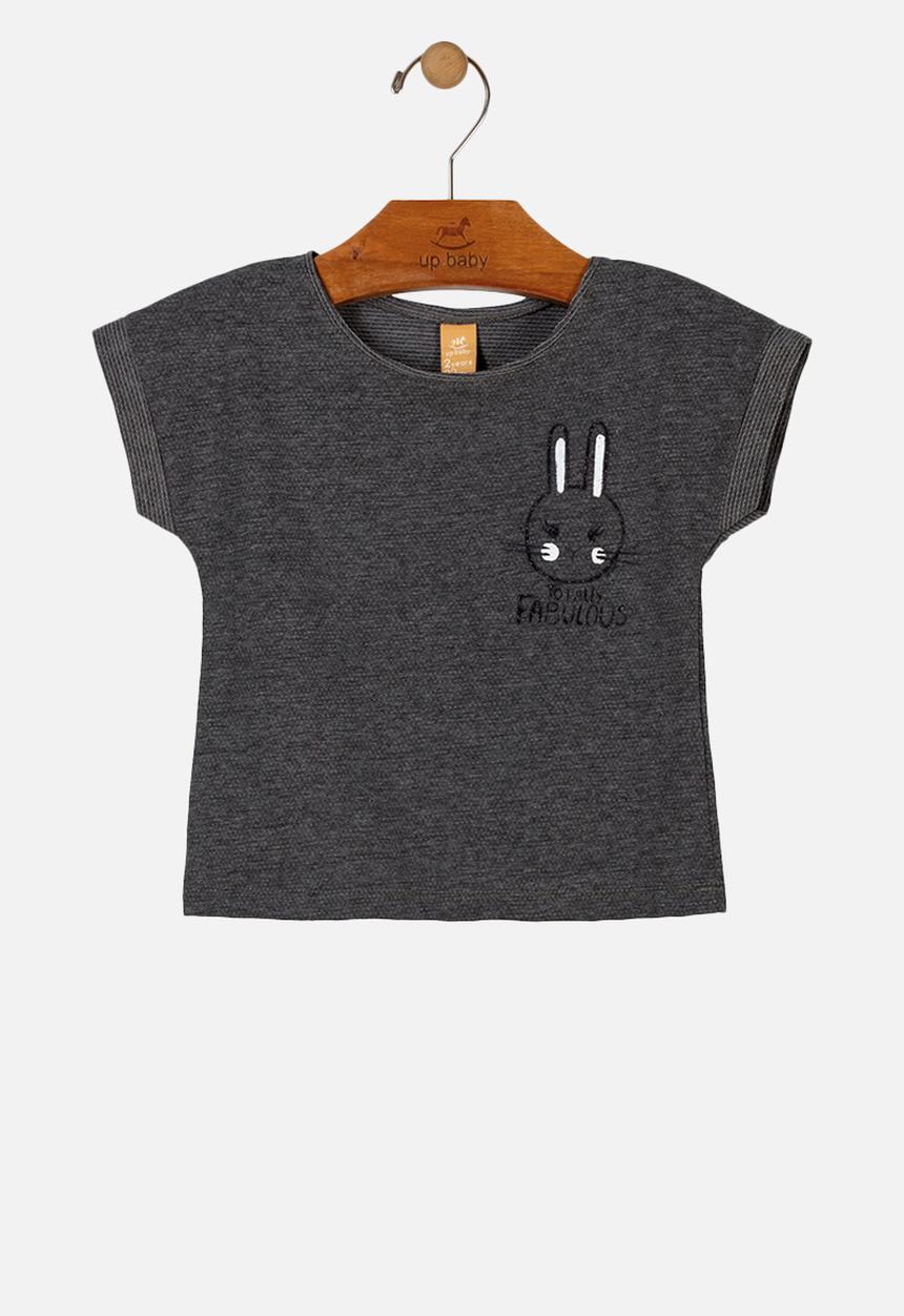 UP Baby - Girls short sleeve tee - dark grey