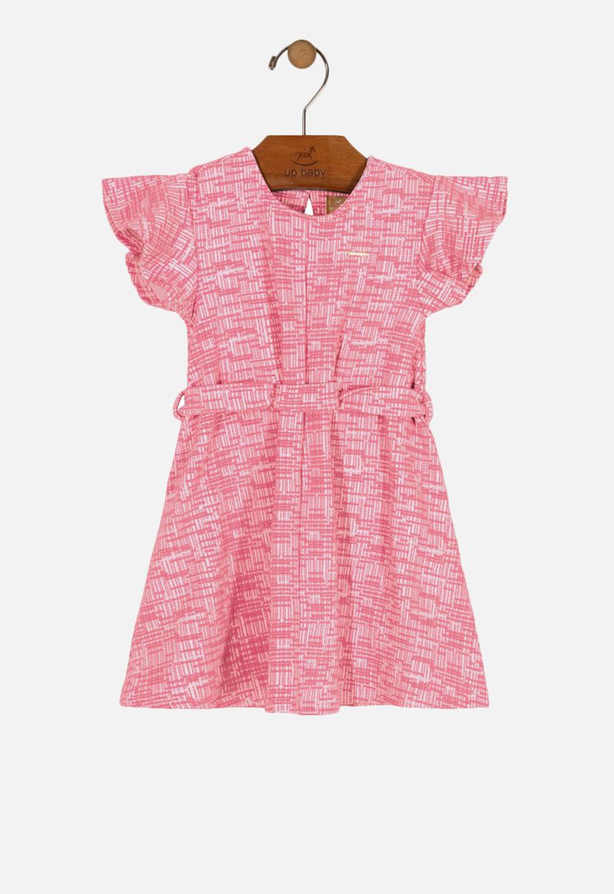 UP Baby - Girls jacquard dress - pink