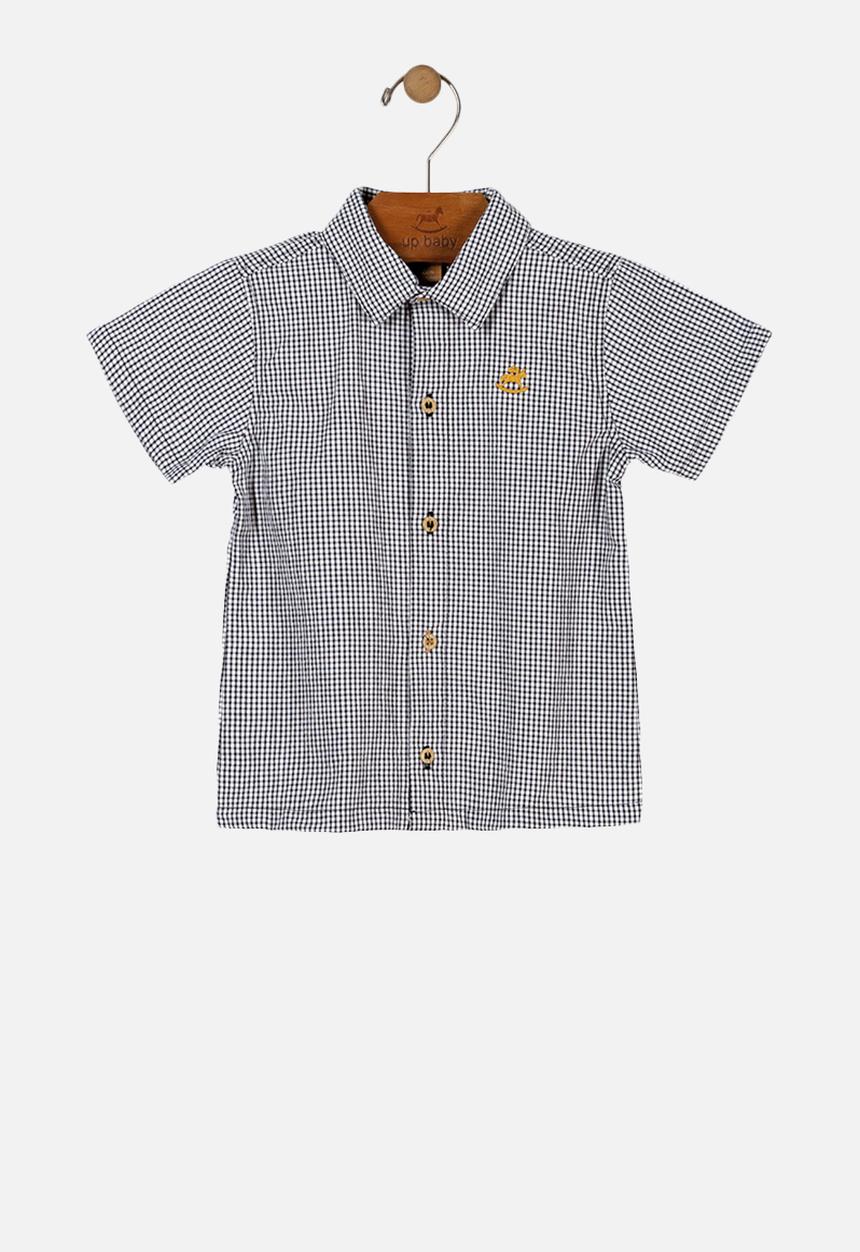 UP Baby - Boys woven shirt - black & white 