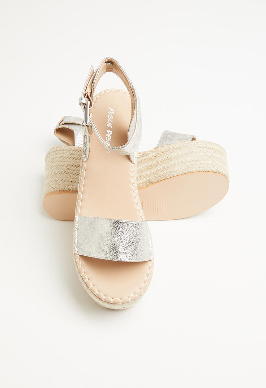 Public Desire - Saffy wedge heel - silver