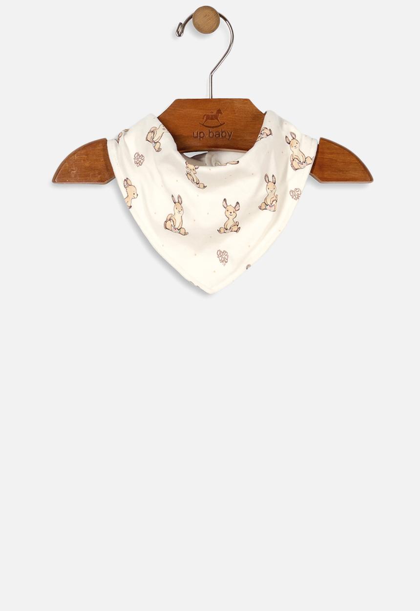 UP Baby - Girls double face bib - off white & brown 