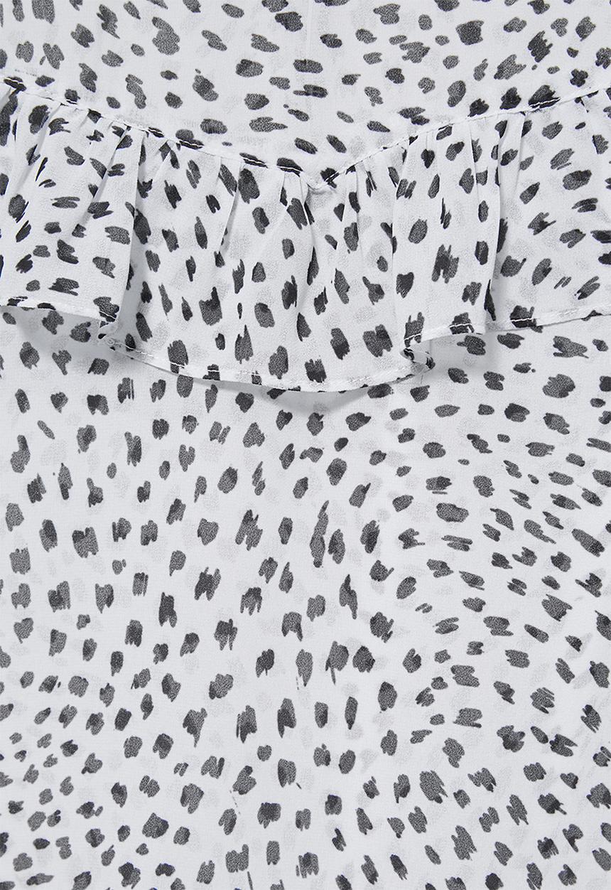 Superbalist - Femme ruffle blouse - white & black 