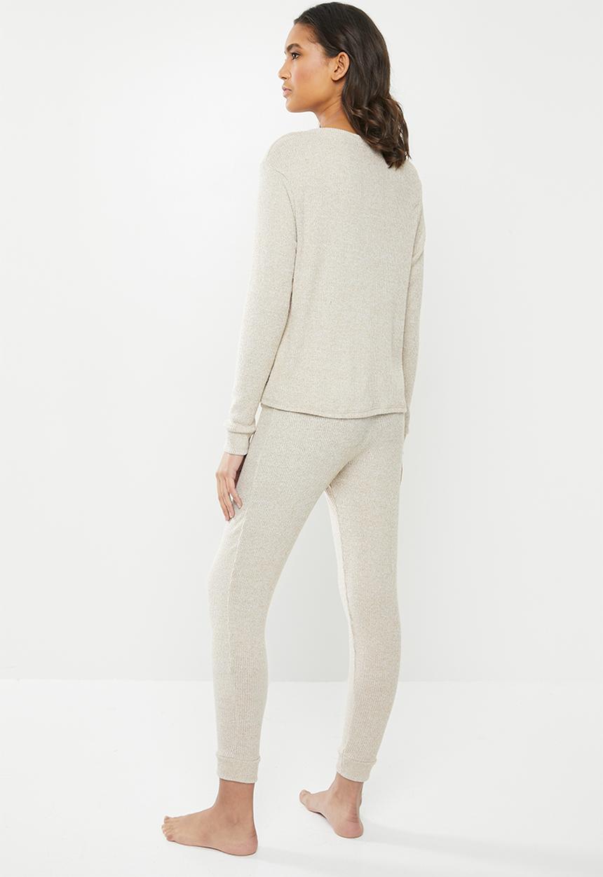 Superbalist - Sleep top & pants set - stone melange