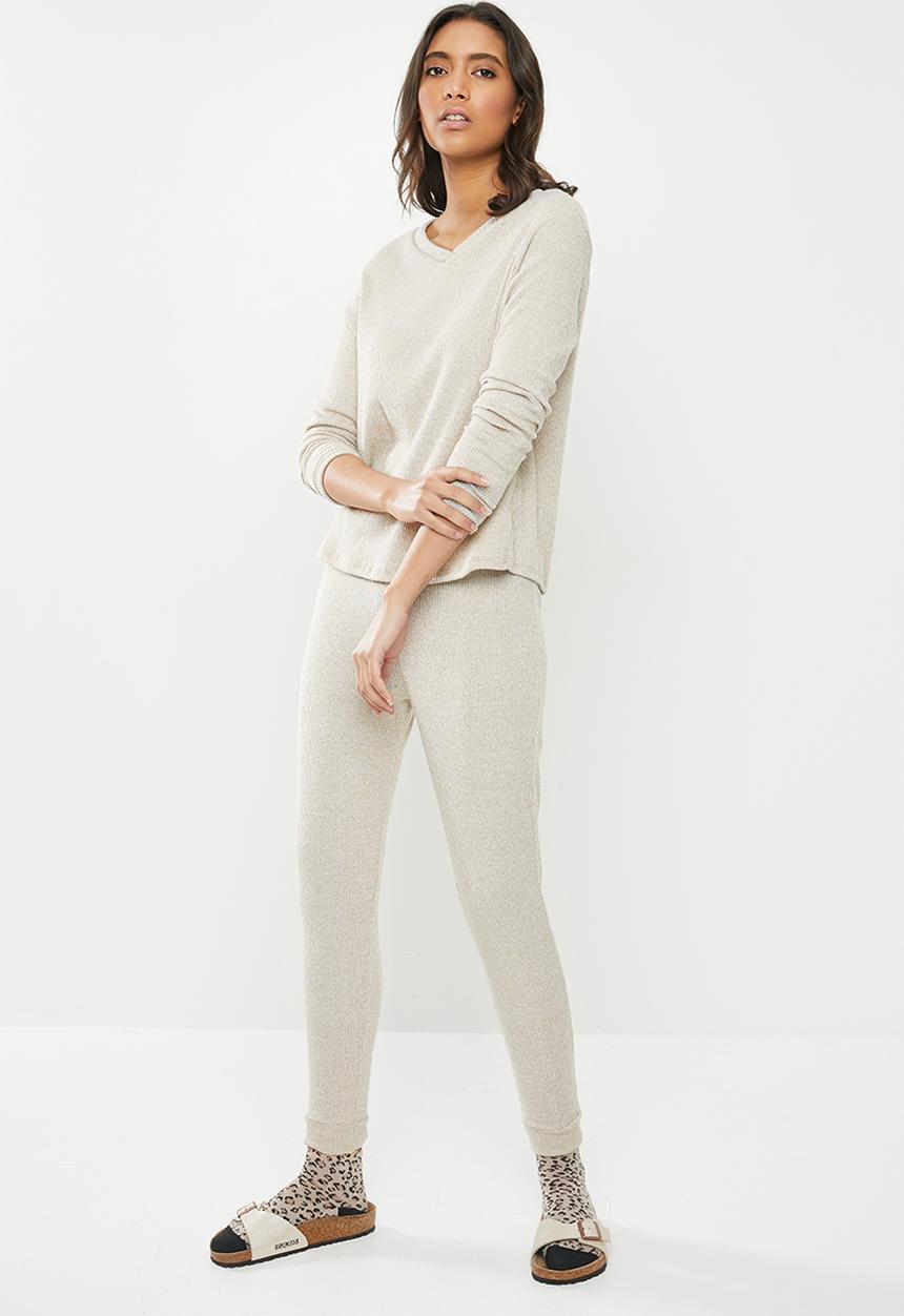 Superbalist - Sleep top & pants set - stone melange