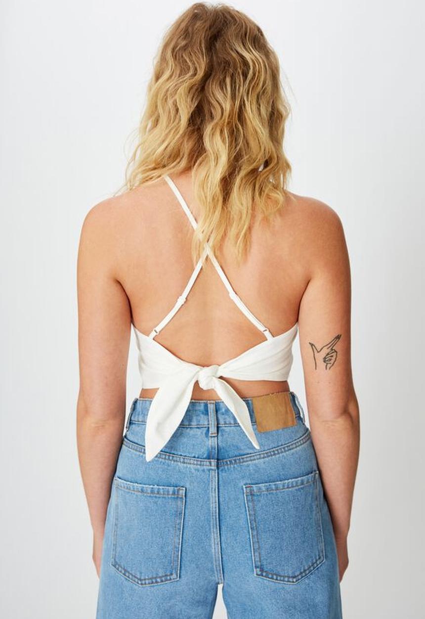 Factorie - Backless high neck top - white