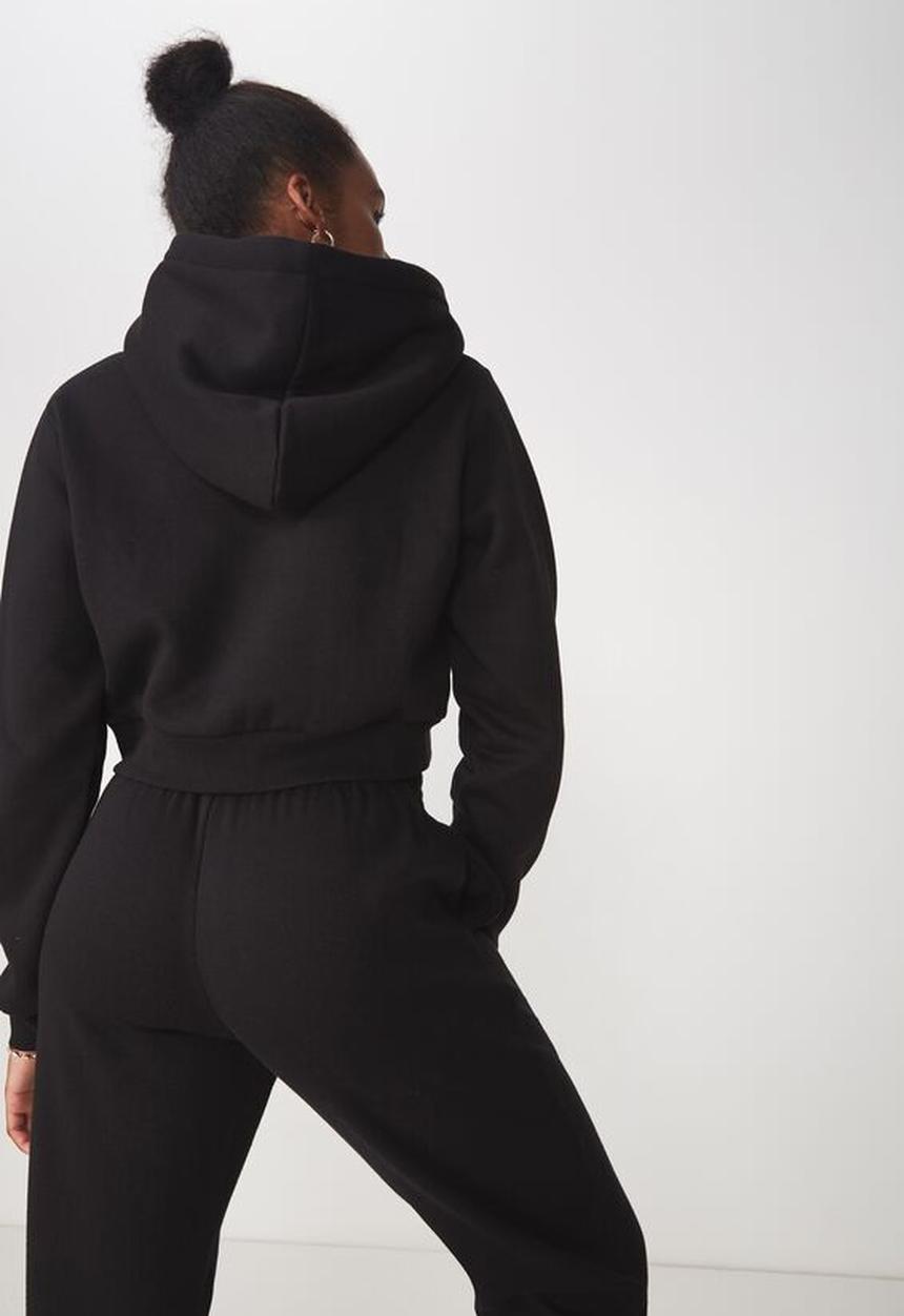 Factorie - Classic crop hoodie - black