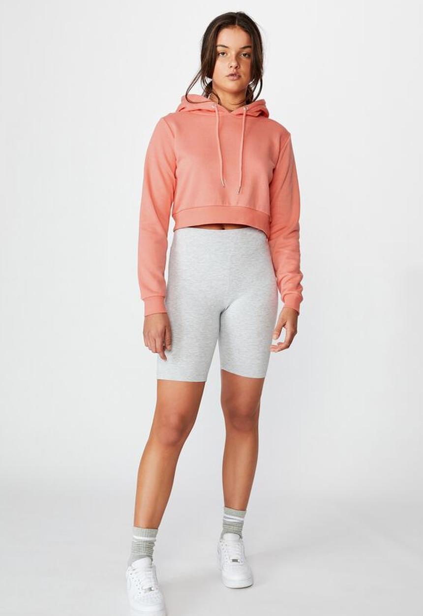 Factorie - Classic crop hoodie - sunkist coral