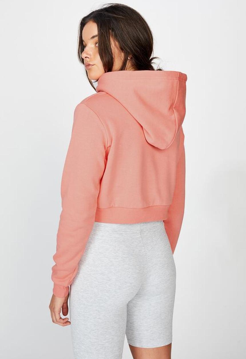 Factorie - Classic crop hoodie - sunkist coral