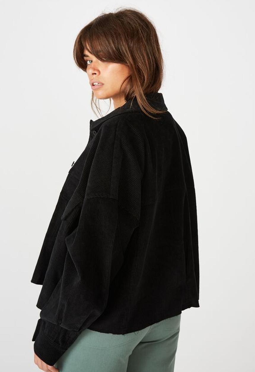 Factorie - Cord crop jacket - black