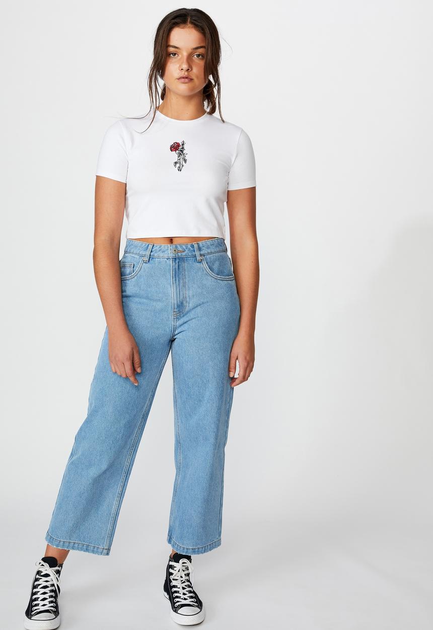 Factorie - Fitted graphic T-shirt  dagger rose - white
