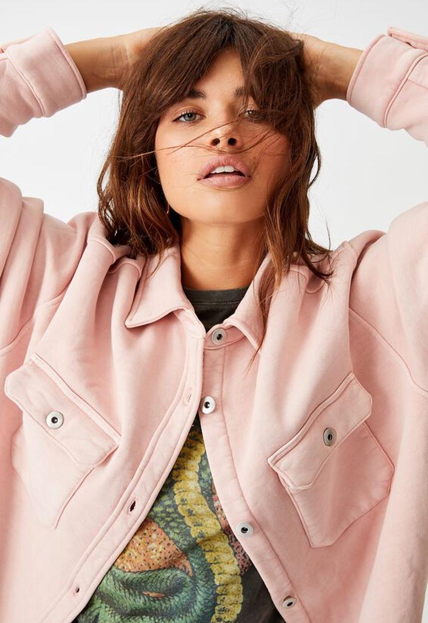 Factorie - Fleece shacket - washed coral pink
